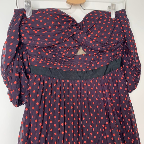 Self Portrait Plumetis Off Shoulder Mini Dress Womens US4 - Picture 7 of 14